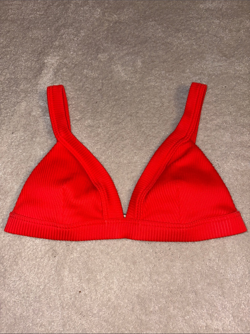 Hollister Bright Red Ribbed Triangle Bralette